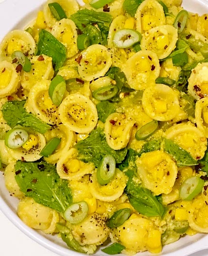 Orecchiette in Sweet Corn Purée with Lemon, Mint and Parmesan