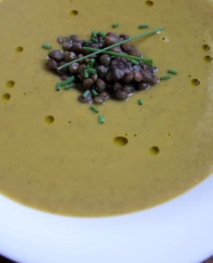Sopa de zanahoria y lentejas