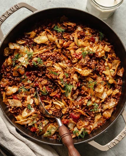 Vegan Chopped Cabbage Roll Skillet - The First Mess