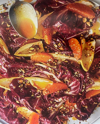 Citrus & Saffraan met bittere sla