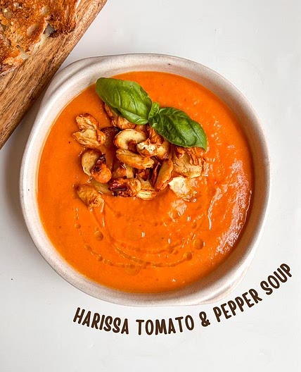 Roasted tomato and harissa soup