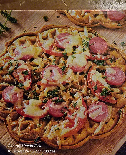 Kräuter-Kabanossi-Waffeln