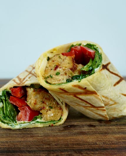 Tuna patty burrito