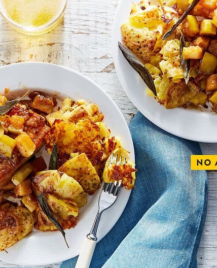 Sweet & Sour Braised Pork with Apples & Smashed Sage Potatoes