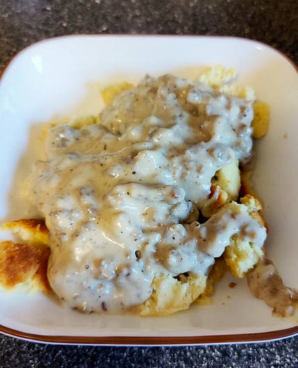 Hearty Buttermilk Biscuits and Sausage Gravy