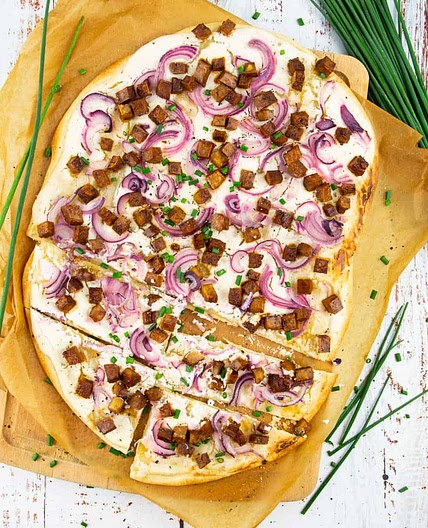 Veganer Flammkuchen