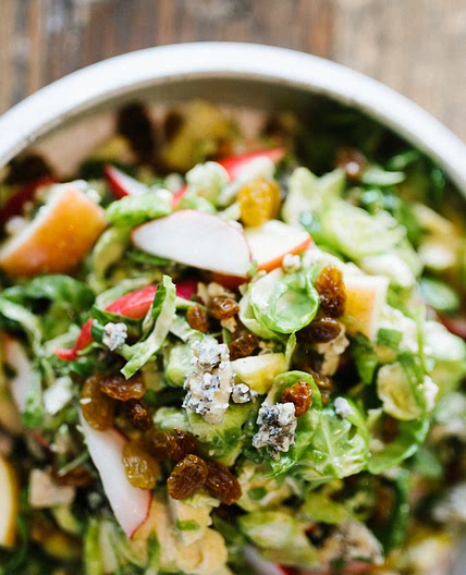 Brussels Sprouts, Apples and Pomegranate with Blue Cheese Honey 