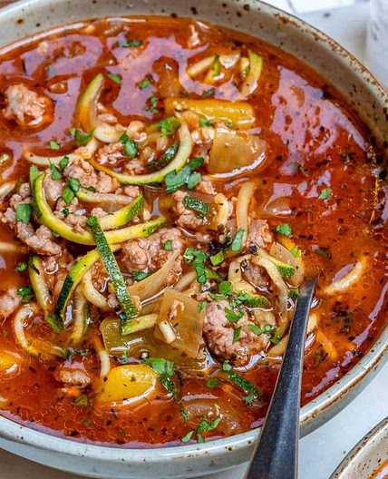 Zucchini Noodle Lasagna Soup