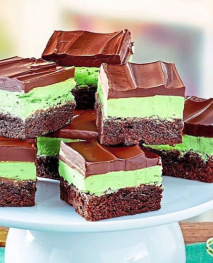Mint-Layered Fudge Brownies