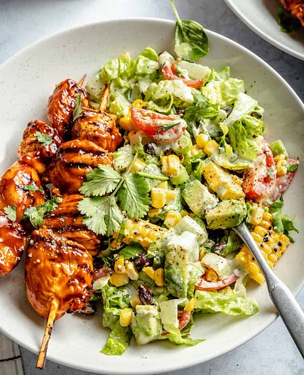 BBQ Chicken Skewer Salad