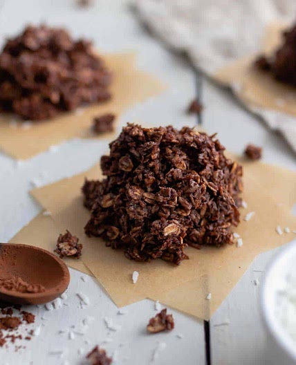 Healthy Chocolate Haystack Cookies