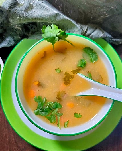 Lemon Coriander Soup Recipe (Healthy, Low Cal, Veg)