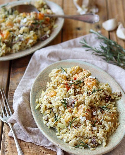 Riz Crémeux Poulet, Butternut Et Feta