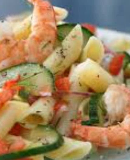 Ensalada de gambas con eneldo al limón