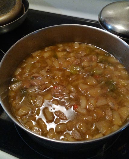 Butternut Squash, Leek, Apple and Sausage Soup