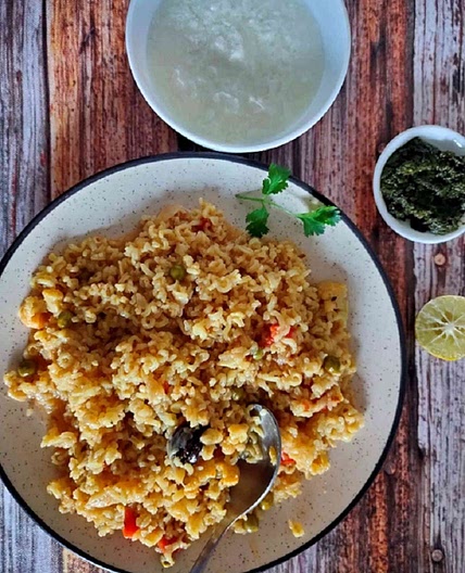 Healthy Veg Brown Rice Pulao {Pressure Cooker + Instant Pot}