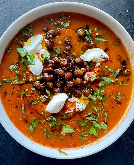 ROASTED TOMATO + HARISSA SOUP
