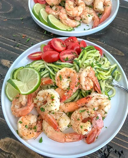 Honey Garlic Shrimp with Zucchini Noodles