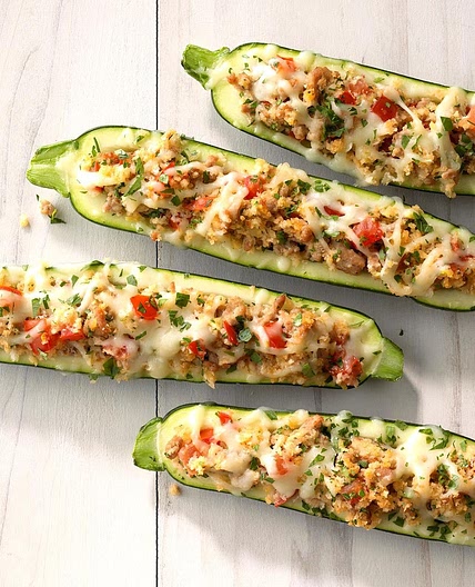 Italian Sausage-Stuffed Zucchini