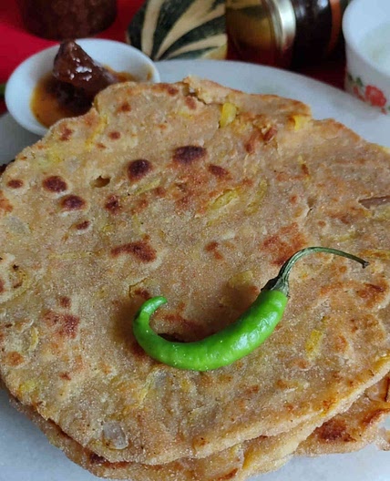 Pumpkin Paratha | Kaddu Ka Paratha | Indian Pumpkin Flatbread Recipe