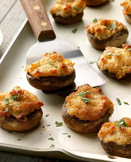 Crab Cake Stuffed Mushrooms