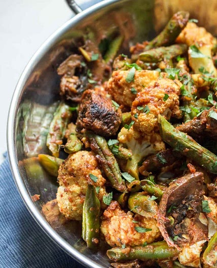 Crockpot Chicken Tikka Masala with Roasted Vegetables