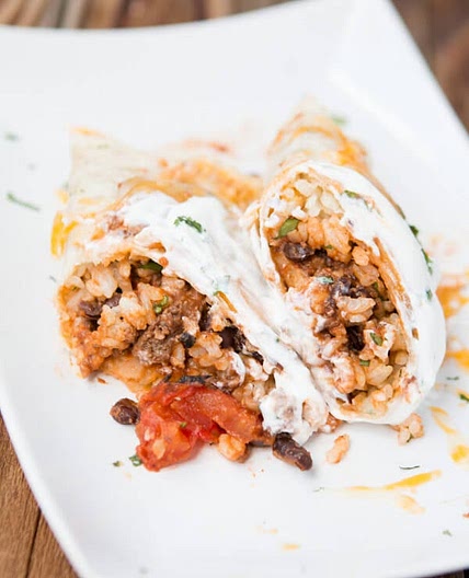 Freezer Meal Beef and Bean Burrito