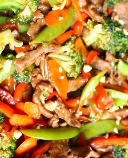 Keto. Wok de veggies con  bife de chorizo