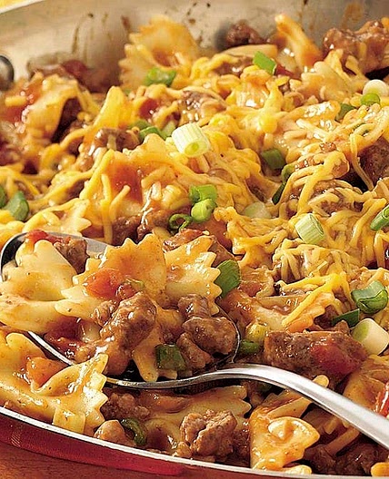Easy Cheesy Beef and Bow Ties