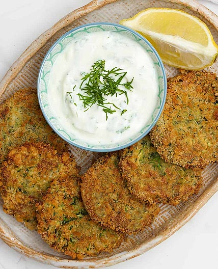 Air Fryer Zucchini Fritters - Courgette fritters
