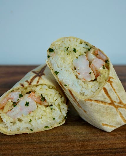 Garlic prawns burrito 