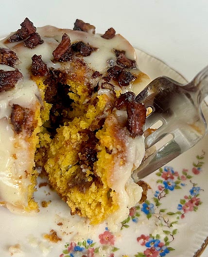 Pumpkin Pecan Cinnamon Rolls