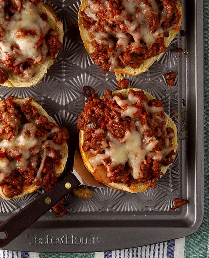 Open-Faced Pizza Burgers