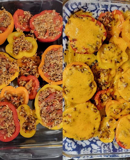 Beef and Rice Quinoa Stuffed Peppers