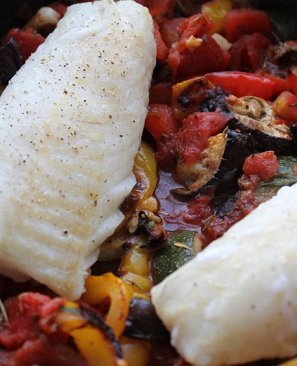 Baked Cod with Ratatouille