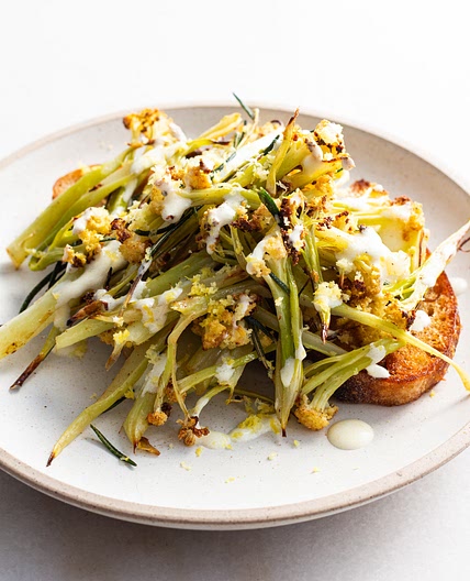 Sprouting Cauliflower with Anchovy Brown Butter & Lemon