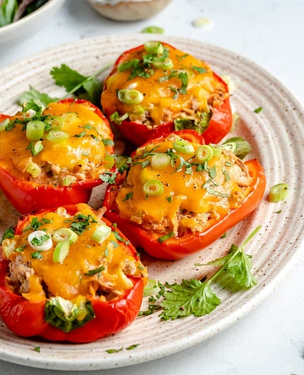 Buffalo Tuna Melt Stuffed Peppers