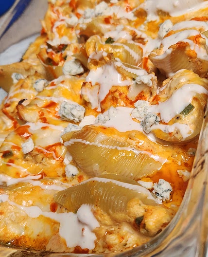 Buffalo chicken stuffed shells