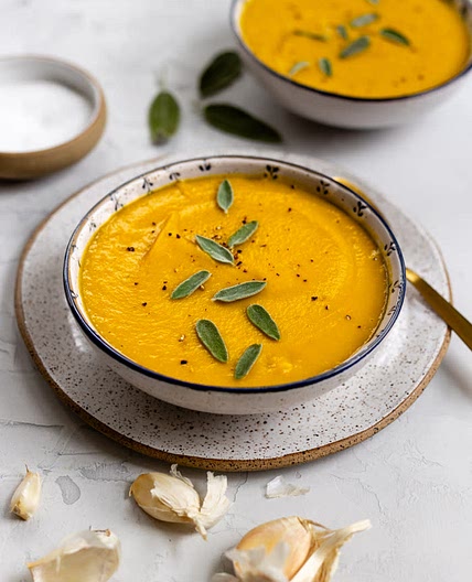 Creamy Roasted Butternut Squash & Leek Soup