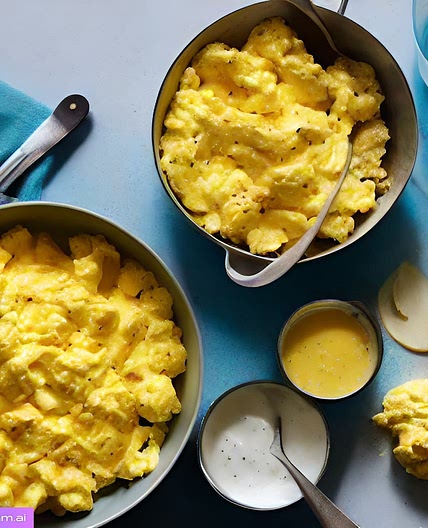 Milky moist scrambled eggs