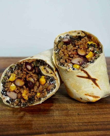High protein beef burrito 