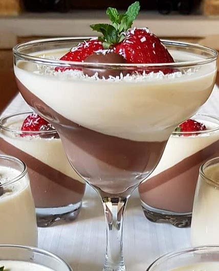 Chocolate and Vanilla Panna Cotta