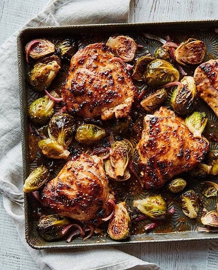 Honey Garlic Chicken with Brussels Sprouts