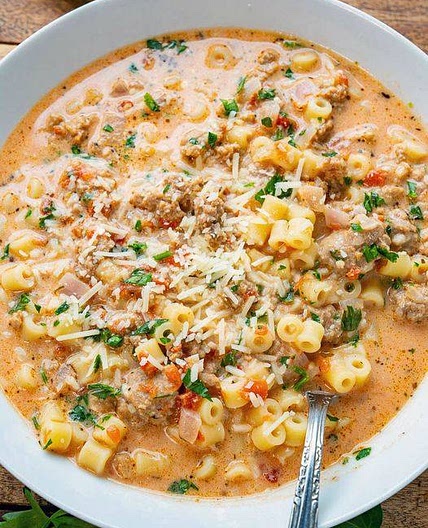 Creamy Parmesan Italian sausage soup