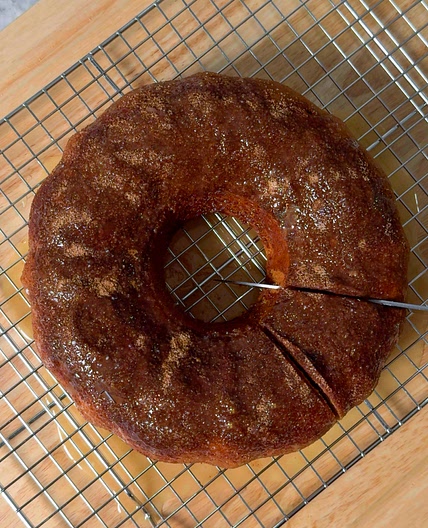 Air Fryer Apple Cider Donut Cake