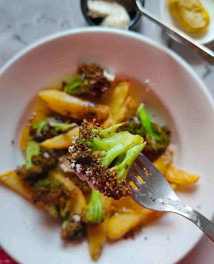 Air Fryer Broccoli Potatoes Recipe