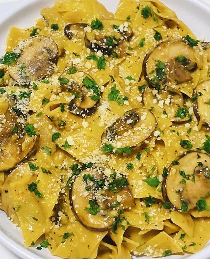 Mushroom Stroganoff with Pappardelle