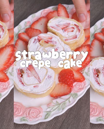 Strawberry crepe cake