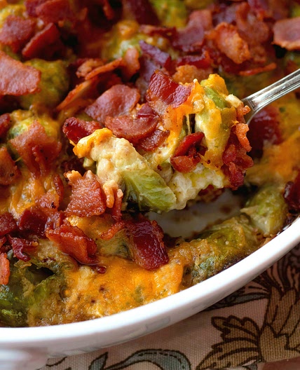 Cheesy Bacon Brussels Sprouts