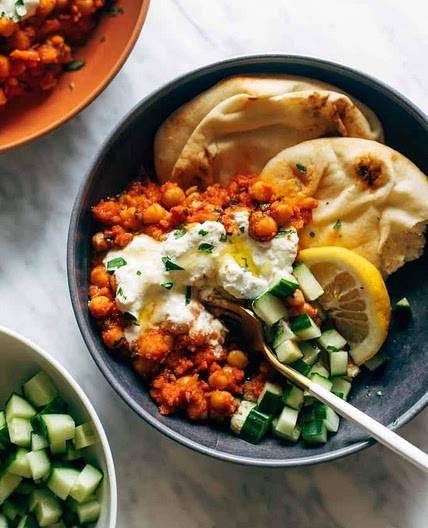 Spicy Moroccan Chickpea Fritters with Harissa Yogurt Sauce
